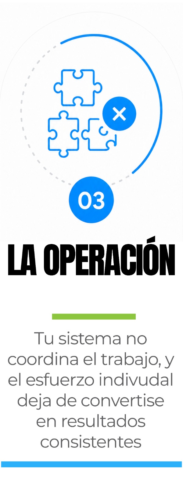 03 La operación: cuando tu sistema no coordina el trabajo, el esfuerzo individual deja de convertirse en resultados consistentes.